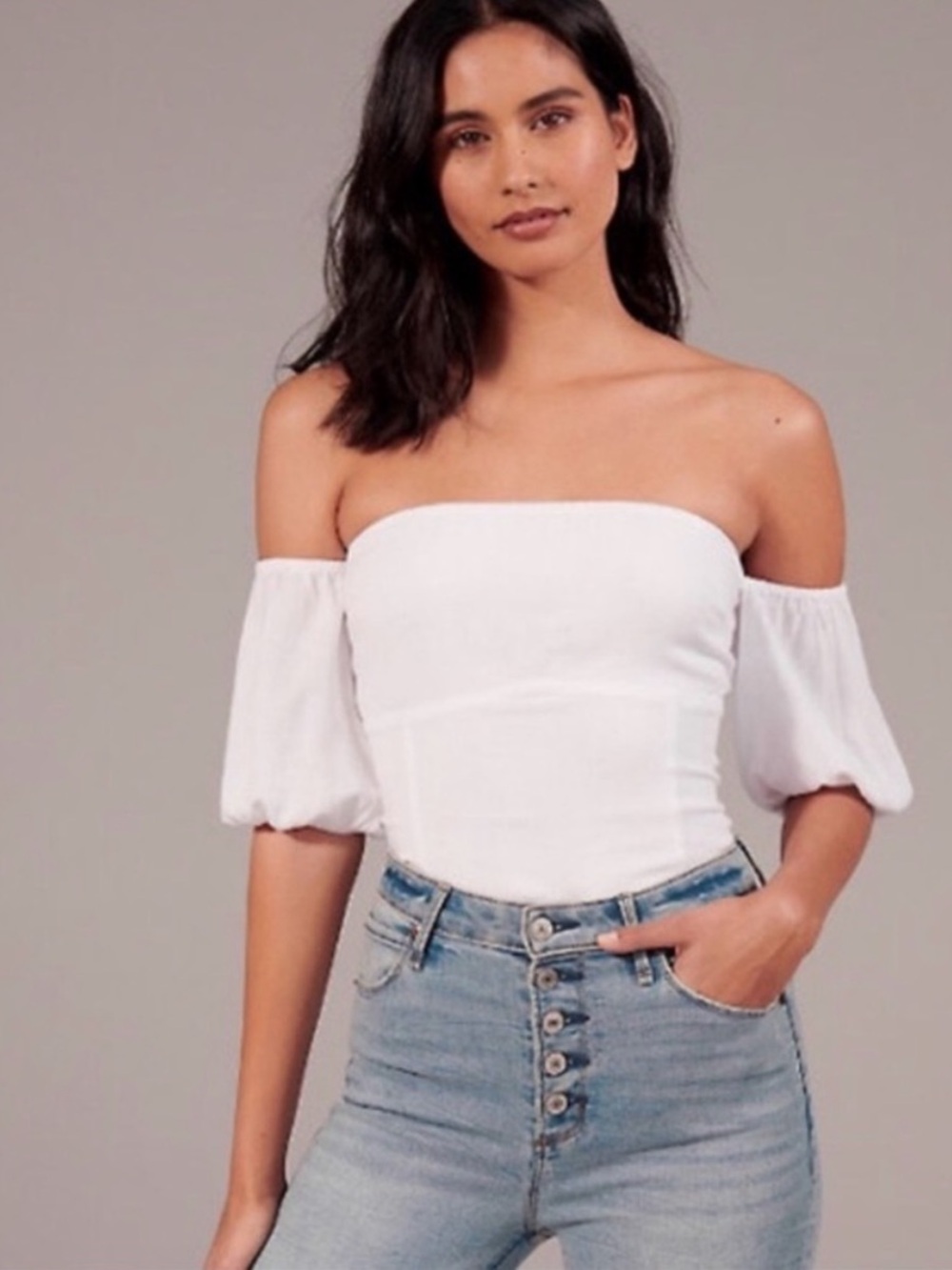 Abercrombie white off the shoulder bodysuit